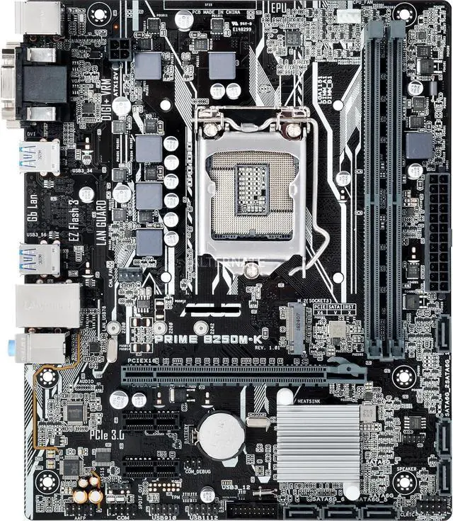 Main image of Motherboard Fit forASUS Prime B250M-K forIntel LGA 1151 with I/O Back Plate Shield
