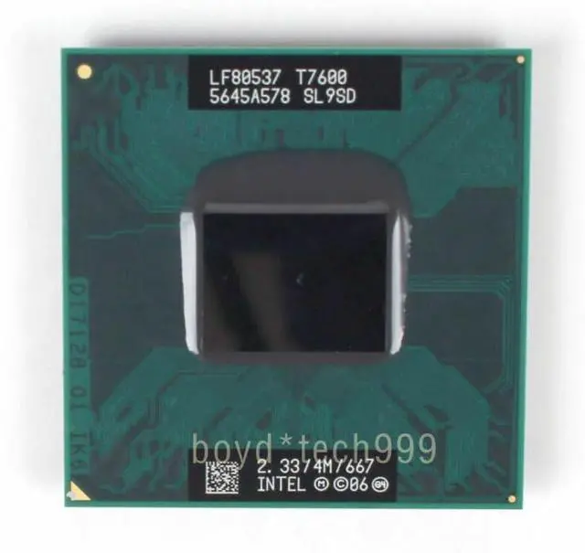 Main image of Fit forIntel Core 2 Duo T7600 CPU Dual-Core 2.33GHz 4MB 667 MHz Socket M CPU Processor