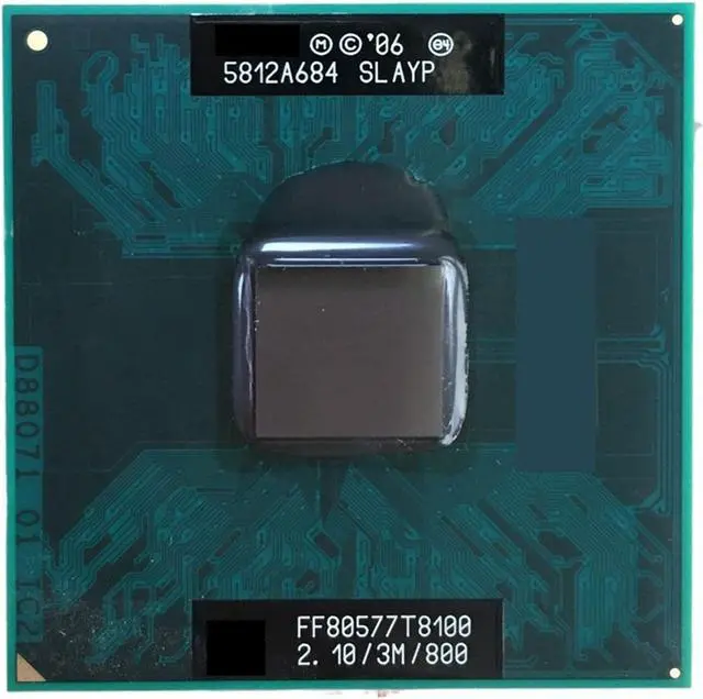 Main image of CPU c 2 Duo T8100 CPU (3M Cache, 2.10 GHz, 800 MHz FSB, Dual-Core) for GL40 GM45 PM45 Laptop Processor