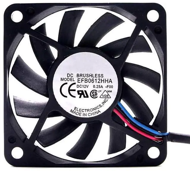 Main image of 10 PCS  DC12V 0.25A EFB0612HHA 6010 6cm 3-wire double ball bearing inverter cooling fan