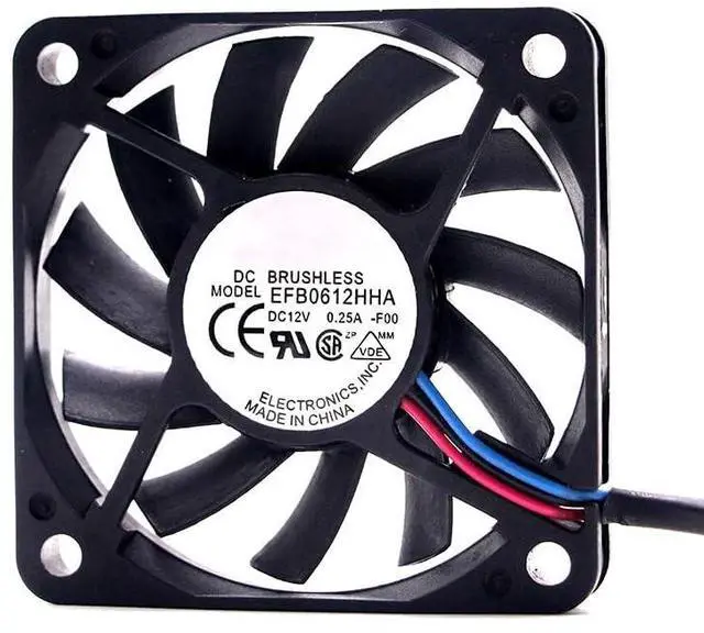 Alt view image 2 of 6 - 10 PCS  DC12V 0.25A EFB0612HHA 6010 6cm 3-wire double ball bearing inverter cooling fan