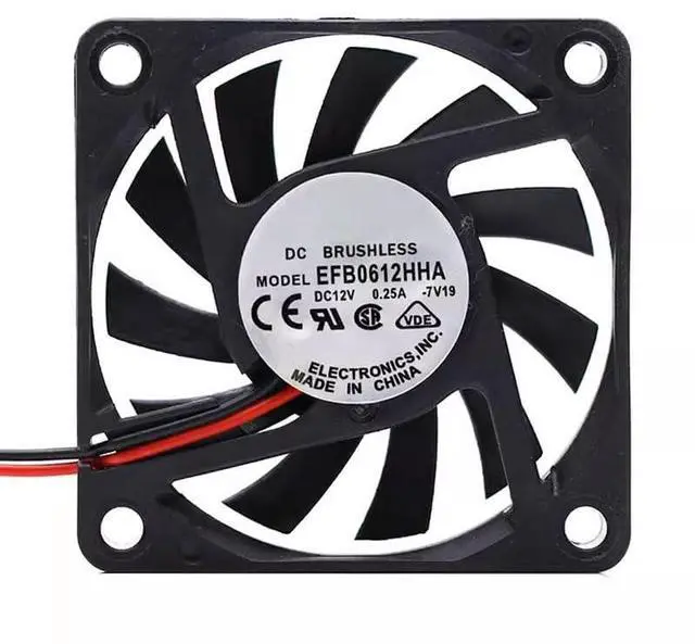 Main image of 10 PCS  DC12V 0.25A EFB0612HHA 6010 6cm 2-wire double ball bearing inverter cooling fan