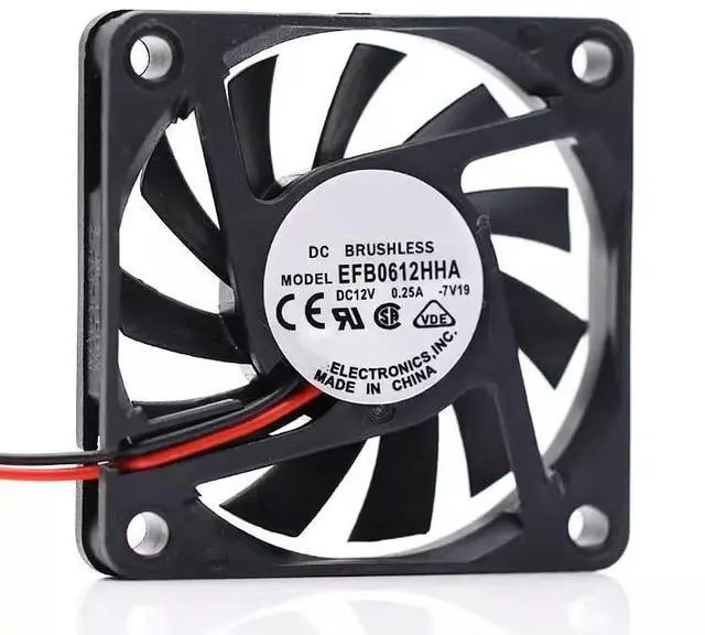 Alt view image 2 of 5 - 10 PCS  DC12V 0.25A EFB0612HHA 6010 6cm 2-wire double ball bearing inverter cooling fan