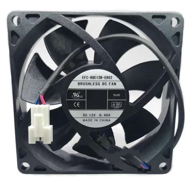 Main image of DC12V 0.40A EFC-08E12D-EF02 8025 8cm 3-Wire Cooling Fan