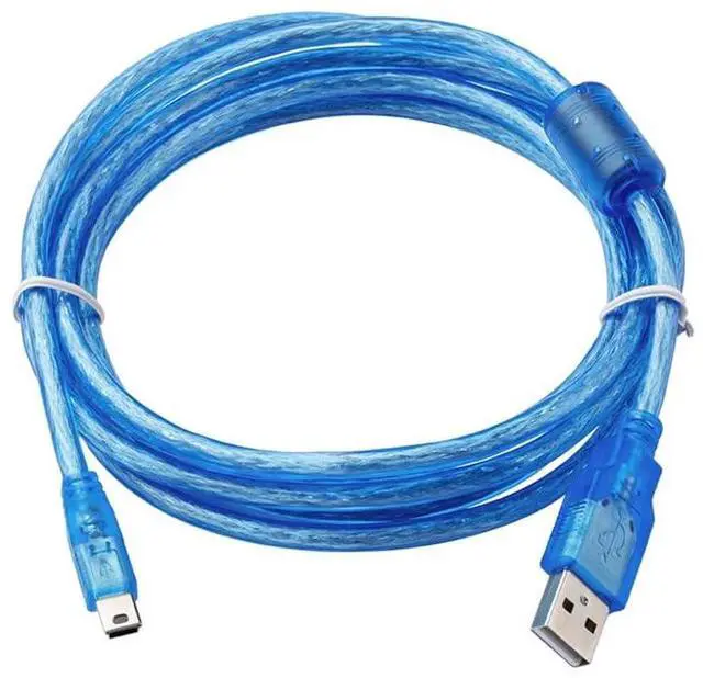 Main image of 10 PCS  for USB-Q PLC Programming Cable Q06UDEH Q03UDE and Other Q Series Download Cable Mini Cable Transparent Blue Length: 2 Meters