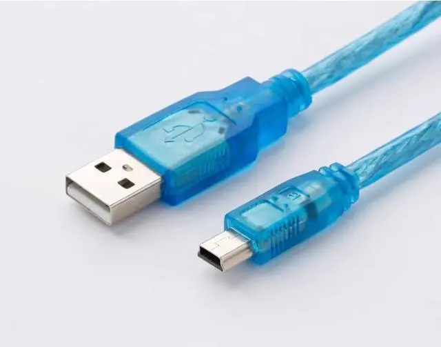 Alt view image 2 of 4 - 10 PCS  for USB-Q PLC Programming Cable Q06UDEH Q03UDE and Other Q Series Download Cable Mini Cable Transparent Blue Length: 2 Meters