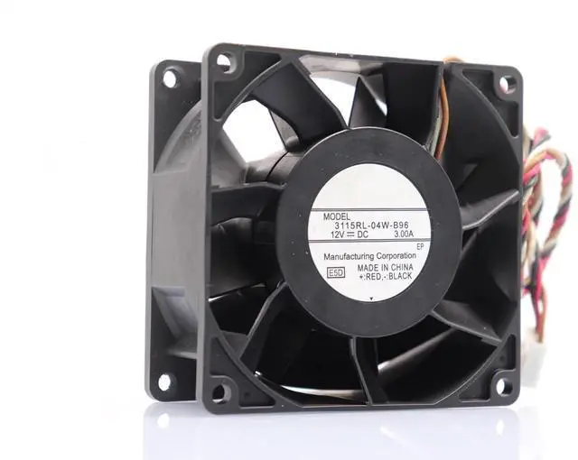 Alt view image 2 of 4 - DC12V 3.0A 3115RL-04W-B96 8038 8cm 4-Wire Server Cooling Fan
