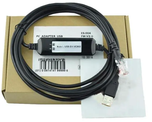 Main image of 10 PCS  USB-EH-VCB02 Applicable EH Series PLC Debugging Cable Communication Data Programming Cable Download Cable Dual Chip Design Industrial Grade 3 Meter