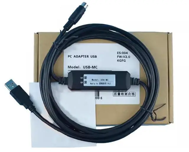 Main image of 10 PCS  USB-MC for PLC Programming Cable MC80 MC100 MC200 Communication Data Cable Download Cable Black Economy Normal 3 Meter