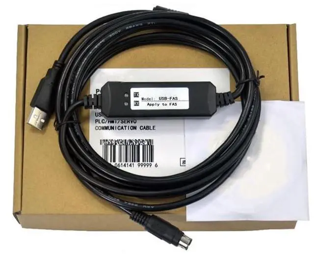 Main image of 10 PCS  Applicable PLC Programming Cable Computer Data Download Cable Communication Cable USB-FAS Dual Chip Design Industrial Grade (3 Meters)