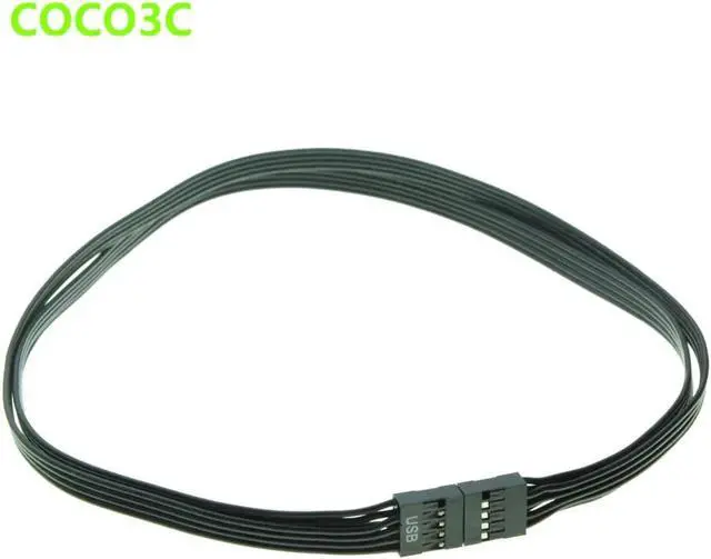 Alt view image 3 of 3 - Motherboard 9 Pin USB header extension cable 10Pin USB Male to Female data transfer cable 24AWG 50cm