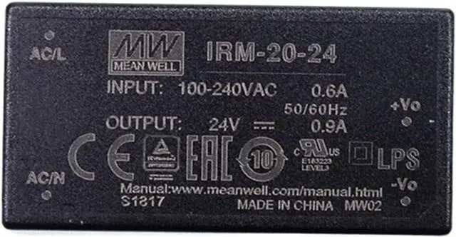 Main image of IRM-20-24 21.6W PCB-mount assemble Encapsulated Power Module 110V/220V AC to 24V DC 0.9A 21W Module type Power Supply