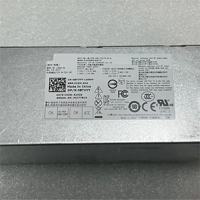 Alt view image 2 of 5 - For Power Supply L200AS-00 8TVYY D200AS-00 PK64R H200EBS-00 CGFJT 08TVYY 0PK64R 0CGFJT CN-08TVYY CN-0PK64R CN-0CGFJT