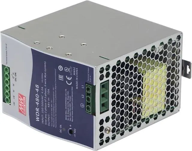 Alt view image 5 of 5 - WDR-480 24V 48V 20A 10A 480W Ultra Wide Input Industrial DIN Rail Power Supply(24V_480W)