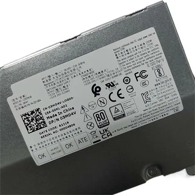 Main image of PSU for OptiPlex 5260 7460 16Pin 155W 160W 220W Power Supply L155EBA-00 0YD8RH AC160EBA-00 L220EPA-00 03MD4V(220W)
