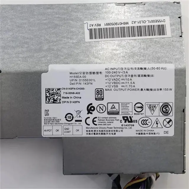 Alt view image 2 of 6 - for OptiPlex 3240 7440 AIO 18Pin 155W Switching Power Supply H155EA-00 0143FN 143FN 03PYMT 3PYMT 08KT09 8KT09