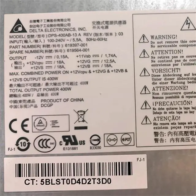 Alt view image 3 of 6 - DPS-400AB-13A 619397-001 619564-001 for Z210 Desktop Power Supply 400W Replacement Parts