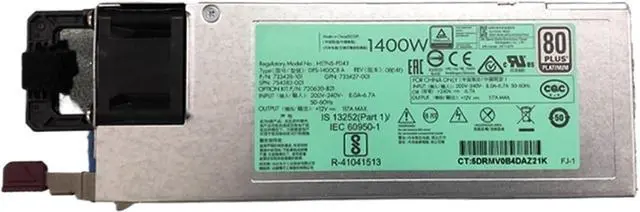 Alt view image 5 of 5 - for DL388 G9 1400W Server Power Supply 720620-B21 733428-101 HSTNS-PD43 733427-010 DPS-1400CB A 754383-001