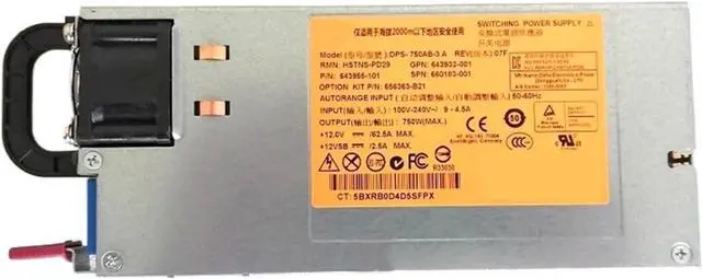 Main image of DPS-750AB-3 A for DL380 DL388P G6 G7 750W Server Power Supply HSTNS-PD29 643955-101 656363-B21 660183-001 643932-001