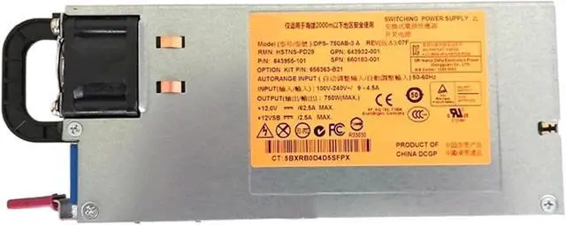 Alt view image 4 of 5 - DPS-750AB-3 A for DL380 DL388P G6 G7 750W Server Power Supply HSTNS-PD29 643955-101 656363-B21 660183-001 643932-001