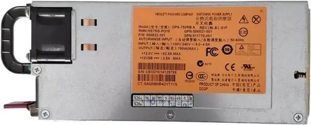 Alt view image 3 of 3 - 511777-001 511778-001 for DL360 380 G6 G7 G8 Server Power Supply 460W 750W DPS-750RB A DPS-460EB 499249-001 506821-001(1Pc 511777-001 460W)