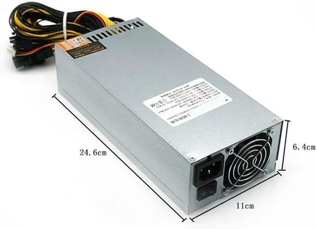 Alt view image 3 of 4 - 1pc 2500W 2400W High-Power Computer Power Supply GPU Server PSU 10x6pin GPU Power Cable