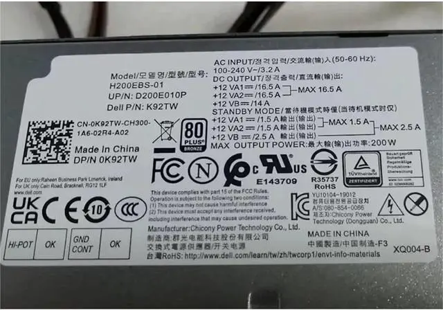 Alt view image 2 of 4 - 1Pcs for Optiplex 3080 5080 7080 5090 7090 SFF 200W Power Supply PSU H200EBS-01 L200EBS-01 H200EPS-01 0K92TW 05TVM5 052C2P