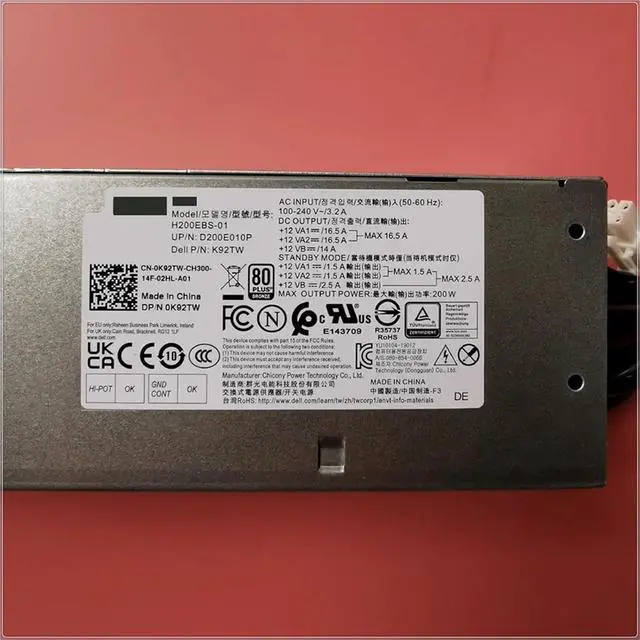 Alt view image 4 of 5 - 1pc 3080 5080 7080 5090 7090 SFF 200W Power Supply Adapter PSU H200EBS-01 L200EBS-01 AC200EBS-01 KMJP5 K92TW 5TVM5