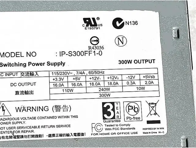 Alt view image 2 of 2 - for IP-S300FF1-0 300W Power Supply