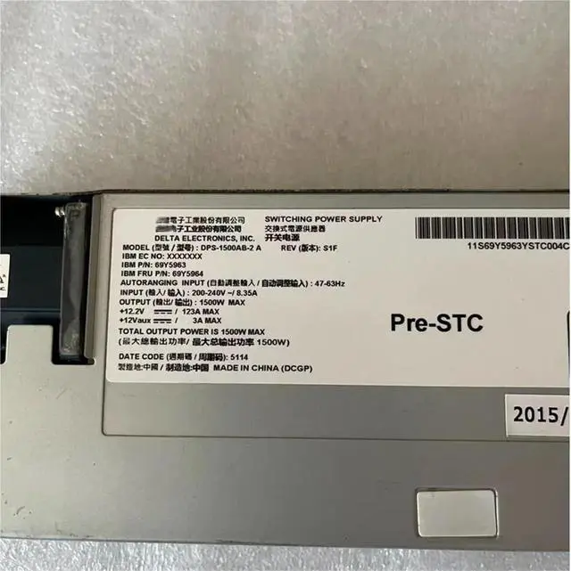 Alt view image 5 of 5 - 1pc 1500W Server Power Supply PSU DPS-1500AB-2 A 69Y5963 69Y5964 00YJ850 00YJ920 94Y8180 94Y8181