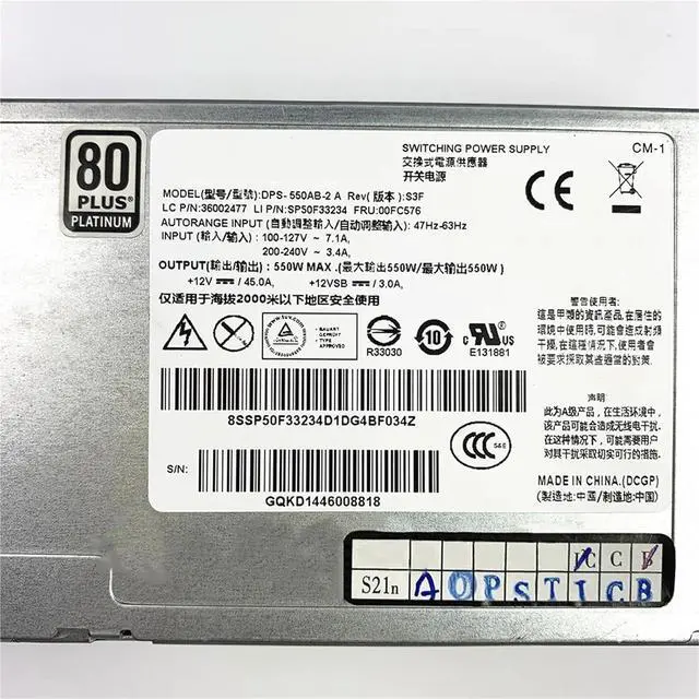 Alt view image 3 of 4 - for RD440 RD540 RD630 RD640 DPS-550AB-2A 00FC576 550W Power Supply