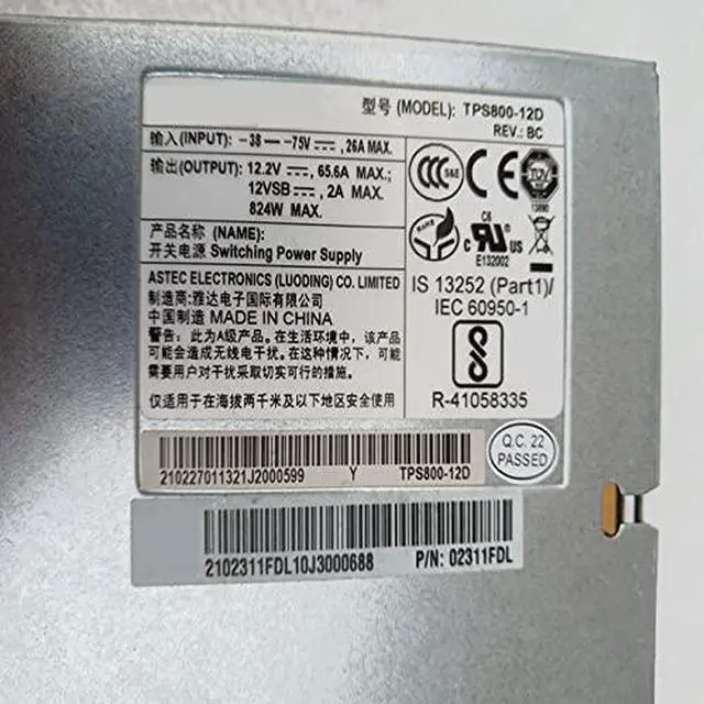 Alt view image 4 of 5 - PSU for Tecal RH2285 V2 V3 800W Power Supply TPS800-12D