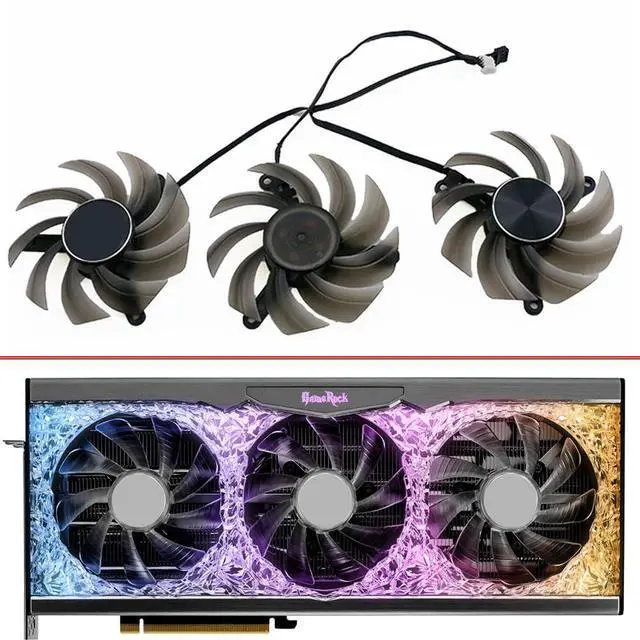 Alt view image 2 of 6 - Graphics Card Cooling Fans Suitable forPalit RTX 3090Ti 3090 3080TI 3080 3070TI 3070 GameRock Series Desktop 82mm TH8015S2H-PCC01 12V 0.45A 4Pin Video Card Cooler Fans GPU Fan