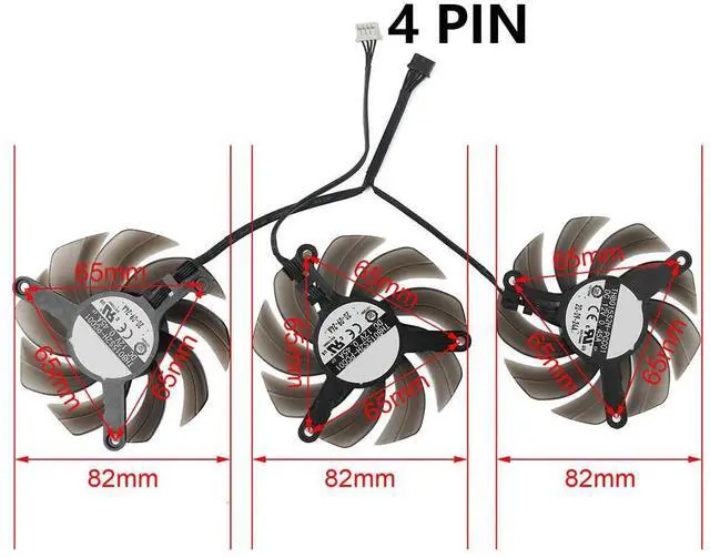 Alt view image 4 of 6 - Graphics Card Cooling Fans Suitable forPalit RTX 3090Ti 3090 3080TI 3080 3070TI 3070 GameRock Series Desktop 82mm TH8015S2H-PCC01 12V 0.45A 4Pin Video Card Cooler Fans GPU Fan