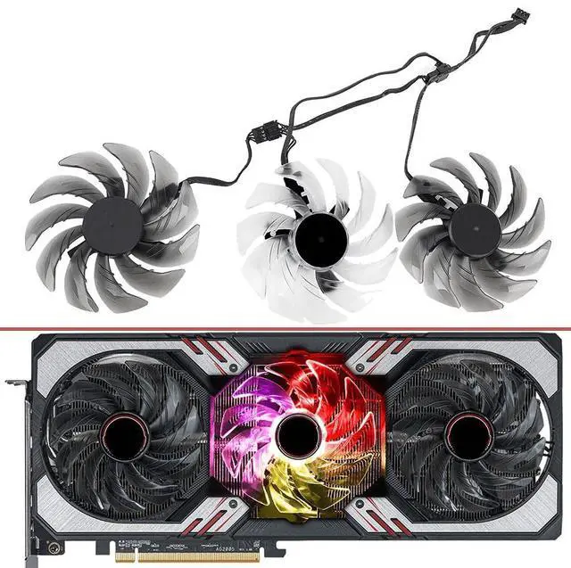 Alt view image 2 of 6 - Graphics Card Cooling Fans Suitable forASROCK RX 6600XT 6650XT 6700XT 6800 6800XT 6900XT 6950XT Phantom Gaming D OC Series Desktop 87mm FDC10H12S9-C 12V 0.35A 4Pin Video Card Cooler Fans GPU Fan