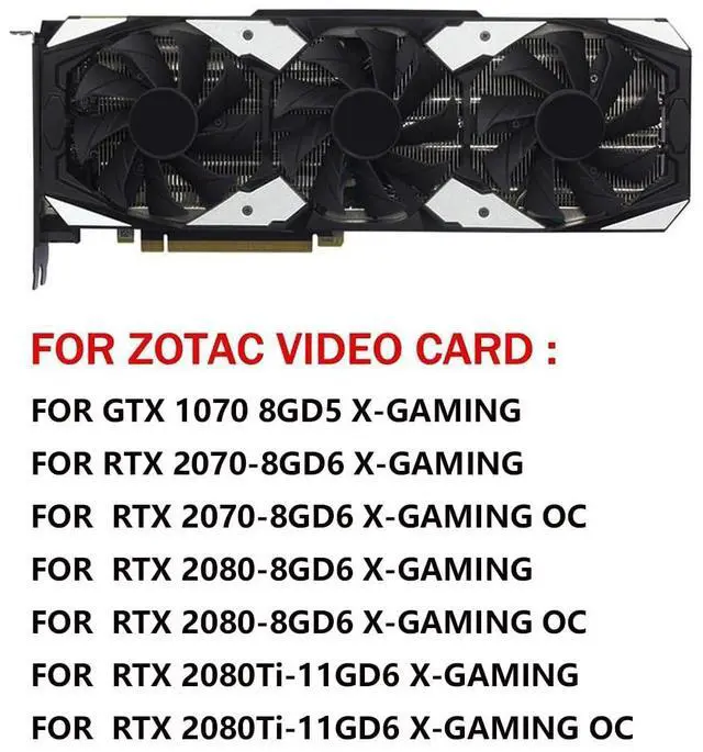 Alt view image 4 of 6 - Graphics Card Cooling Fans Suitable forZOTAC RTX 2080 2080TI 2070 GTX 1070 X-Gaming OC Series Desktop 87mm GA92S2H 12V 0.35A 4Pin Video Card Cooler Fans GPU Fan
