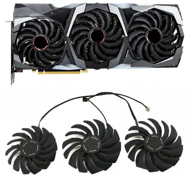 Alt view image 2 of 6 - Graphics Card Cooling Fans Suitable forMSI RTX 2070S 2080 2080S 2080TI Gaming X Z Trio Series Desktop PLD09210S12HH 85MM PLD10010S12HH 95mm 12V 0.40A 4Pin Video Card Cooler Fans GPU Fan