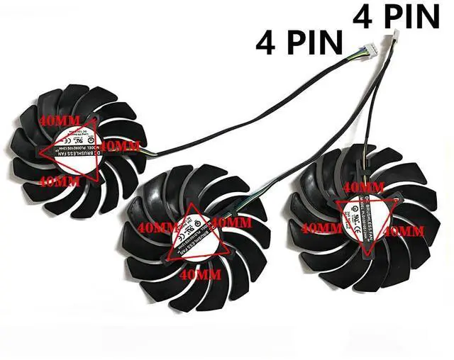 Alt view image 4 of 6 - Graphics Card Cooling Fans Suitable forMSI RTX 2070S 2080 2080S 2080TI Gaming X Z Trio Series Desktop PLD09210S12HH 85MM PLD10010S12HH 95mm 12V 0.40A 4Pin Video Card Cooler Fans GPU Fan