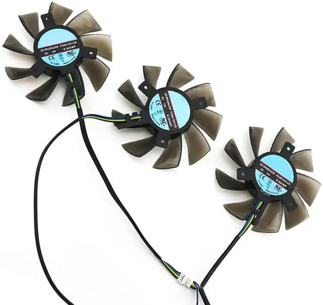 Main image of Graphics Card Cooling Fans Suitable forforAMD forGigabyte forMSI forPowerColor forSapphire forXFX Radeon VII Series Desktop 75mm FD8015H12S 12V 0.32A 4Pin Video Card Cooler Fans GPU Fan