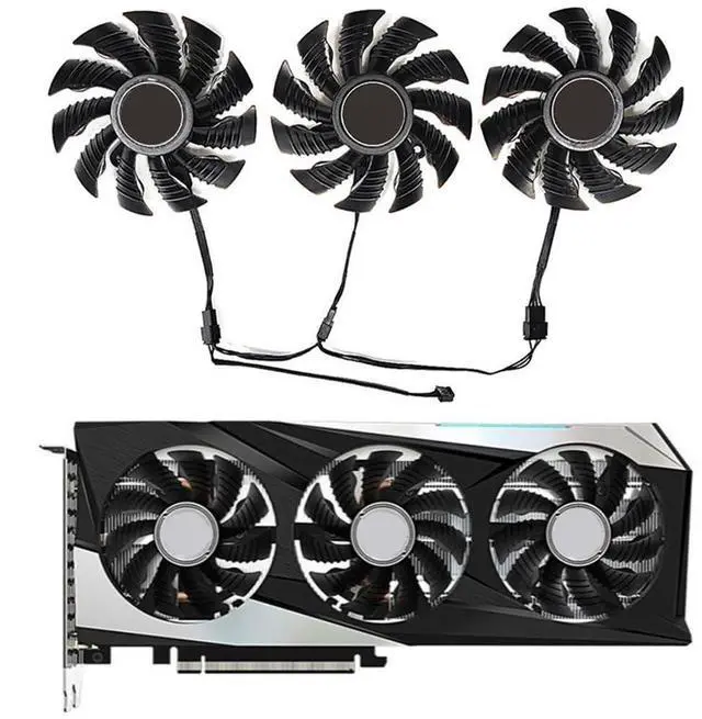 Alt view image 2 of 6 - Graphics Card Cooling Fans Suitable forGigabyte GeForce RTX 3070 3070Ti Eagle RTX 3060 3060Ti Gaming Radeon RX 6500XT 6600XT 6700XT Gaming Series Desktop 75mm PLD08010S12HH 12V 0.35A 4 Pin GPU Fan