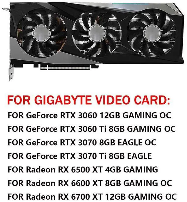 Alt view image 3 of 6 - Graphics Card Cooling Fans Suitable forGigabyte GeForce RTX 3070 3070Ti Eagle RTX 3060 3060Ti Gaming Radeon RX 6500XT 6600XT 6700XT Gaming Series Desktop 75mm PLD08010S12HH 12V 0.35A 4 Pin GPU Fan