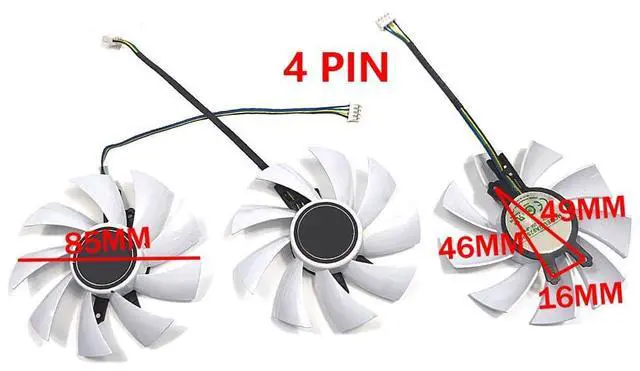 Alt view image 4 of 6 - Graphics Card Cooling Fans Suitable forGalax GeForce GTX 1060 1070 1070TI 1080 1080ti HOF Edition Series Desktop 85mm GA92S2H 12V 0.35A 4Pin Video Card Cooler Fans GPU Fan