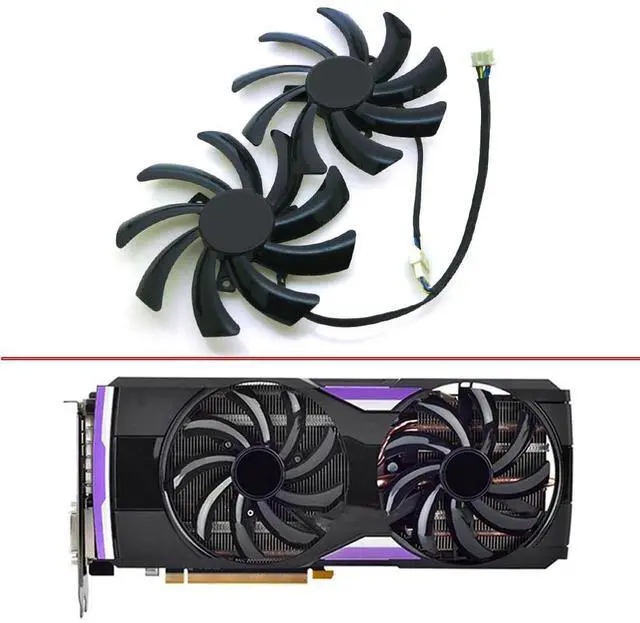 Alt view image 2 of 6 - Graphics Card Cooling Fans Suitable forSapphire R9 380 390 4G D5 Series Desktop T129215SH 95mm 12V 0.3A 4Pin Video Card Cooler Fans GPU Fan
