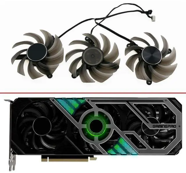 Alt view image 2 of 6 - Graphics Card Cooling Fans Suitable forPalit RTX 3060ti 3070 3070TI 3080 3080TI 3090 GamingPro OC Series Desktop 82mm TH8015S2H-PC001 FD8015U12D 12V 0.45A 4Pin Video Card Cooler Fans GPU Fan