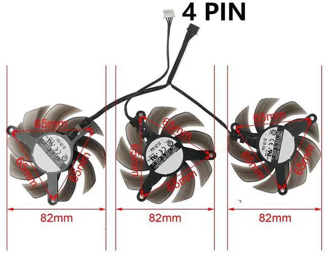Alt view image 4 of 6 - Graphics Card Cooling Fans Suitable forPalit RTX 3060ti 3070 3070TI 3080 3080TI 3090 GamingPro OC Series Desktop 82mm TH8015S2H-PC001 FD8015U12D 12V 0.45A 4Pin Video Card Cooler Fans GPU Fan