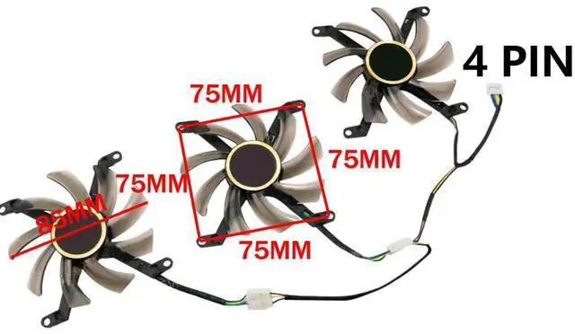 Alt view image 4 of 6 - Graphics Card Cooling Fans Suitable forPNY Manli LEADTEK RTX 2080 2080TI 2080S 2070S GTX 1080ti Series Desktop 85mm T129215SU 12V 0.50A 4Pin Video Card Cooler Fans GPU Fan