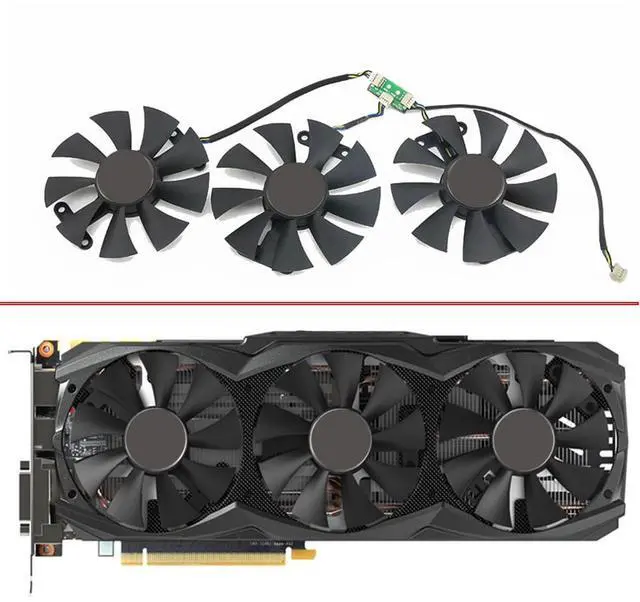 Alt view image 6 of 6 - Graphics Card Cooling Fans Suitable forZOTAC GTX 970 980 980Ti Titan X AMP ArcticStorm Series Desktop 87mm GA91S2H 12V 0.35A 4Pin Video Card Cooler Fans GPU Fan