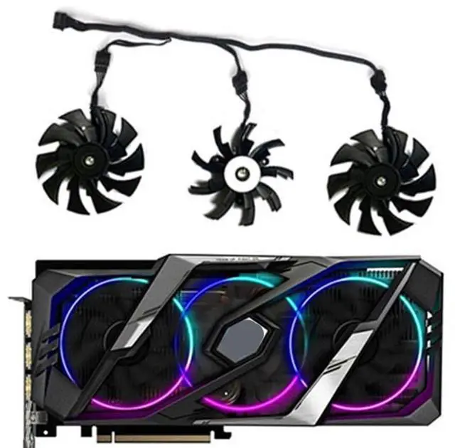 Alt view image 2 of 6 - Graphics Card Cooling Fans Suitable forGigabyte forAORUS RTX 2060S 2070 2070S 2080 2080S 2080TI Xtreme Series Desktop 95mm PLD10015B12H 12V 0.55A 12Pin Video Card Cooler Fans GPU Fan