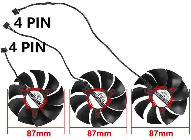 Alt view image 4 of 6 - Graphics Card Cooling Fans Suitable forEVGA RTX 2070 2070S 2080 2080S 2080ti FTW3 Ultra Gaming Series Desktop 87mm PLD09220S12H 12V 0.55A 4Pin Video Card Cooler Fans GPU Fan