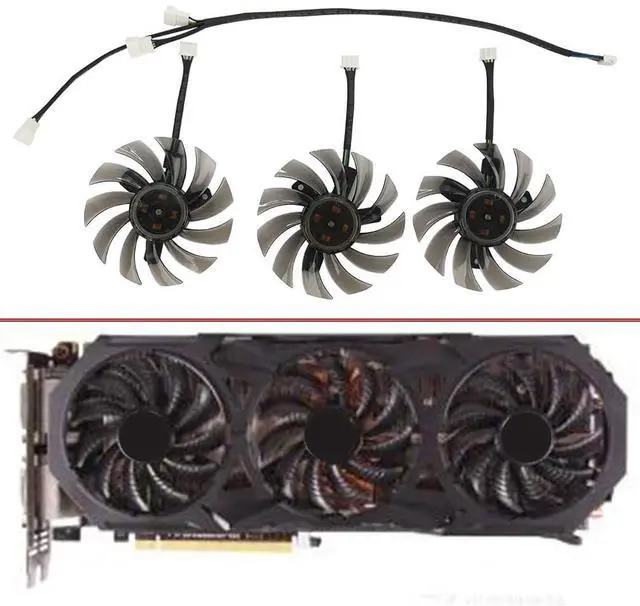 Alt view image 2 of 6 - Graphics Card Cooling Fans Suitable forGigabyte GTX 980 980ti Gaming GV-N980WF3 Series Desktop 85mm PLD08010S12HH 12V 0.35A 4Pin Video Card Cooler Fans GPU Fan